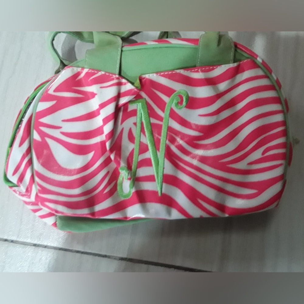 Pink Zebra Lunch Bag W/Initials